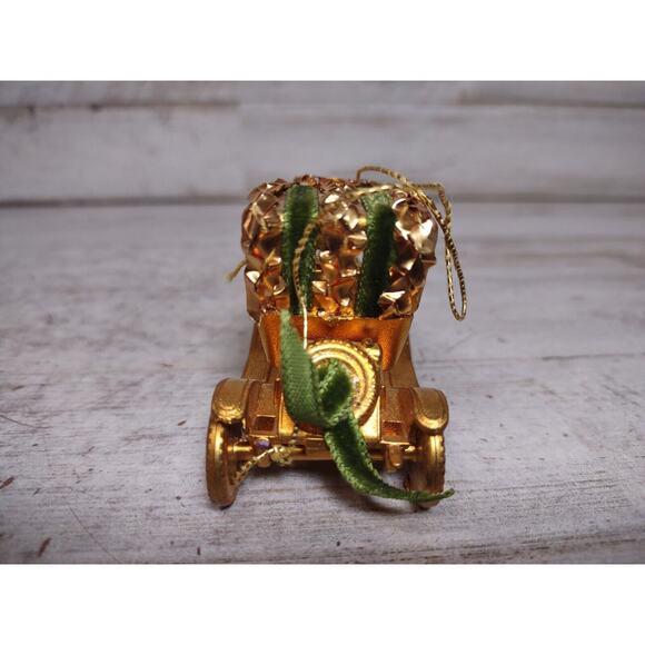 Vintage Koestel 1911 Maxwell Classic Car Gold Green Velvet Christmas Ornament - Picture 4 of 8